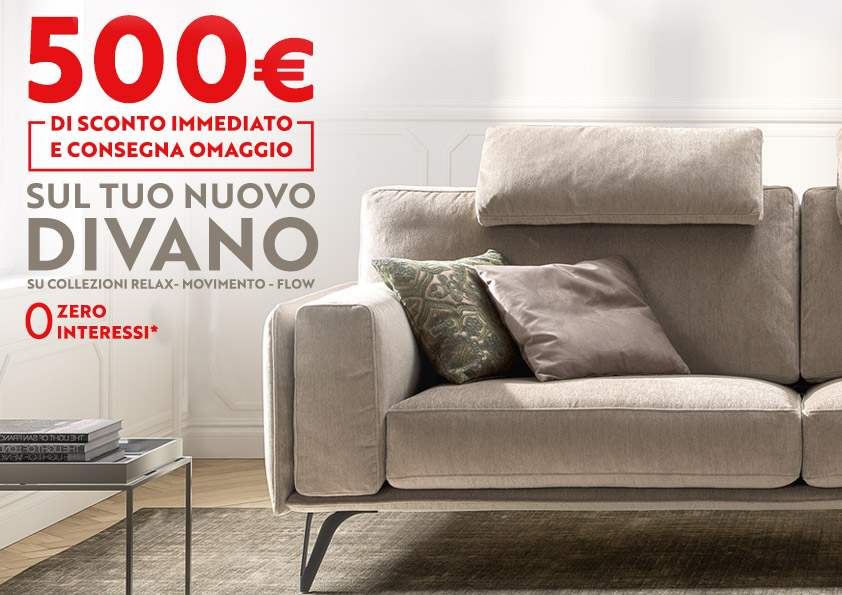 Sconto di 500€ sul tuo nuovo divano